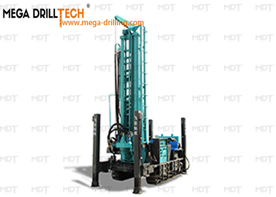 Traktor dipasang air sumur Hydraulic Crawler Pengeboran Rig 100m 800m