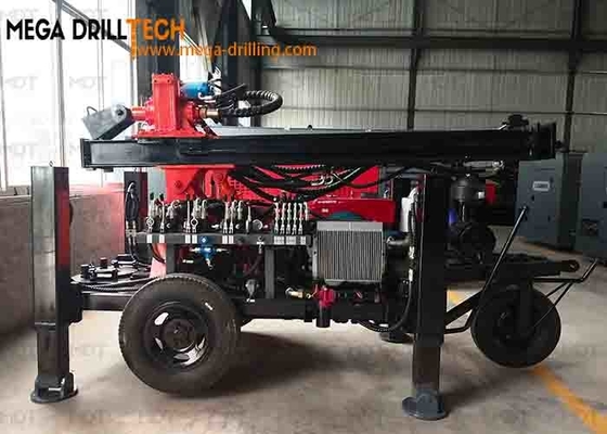 Roda Trailer Mesin Pengeboran Sumur Air Terintegrasi Hidraulik Portabel Kecil