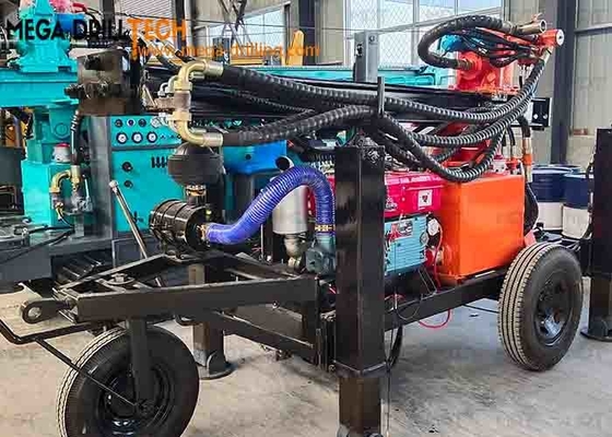 Roda Trailer Mesin Pengeboran Sumur Air Terintegrasi Hidraulik Portabel Kecil