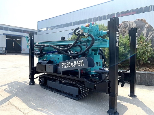 Traktor dipasang air sumur Hydraulic Crawler Pengeboran Rig 100m 800m